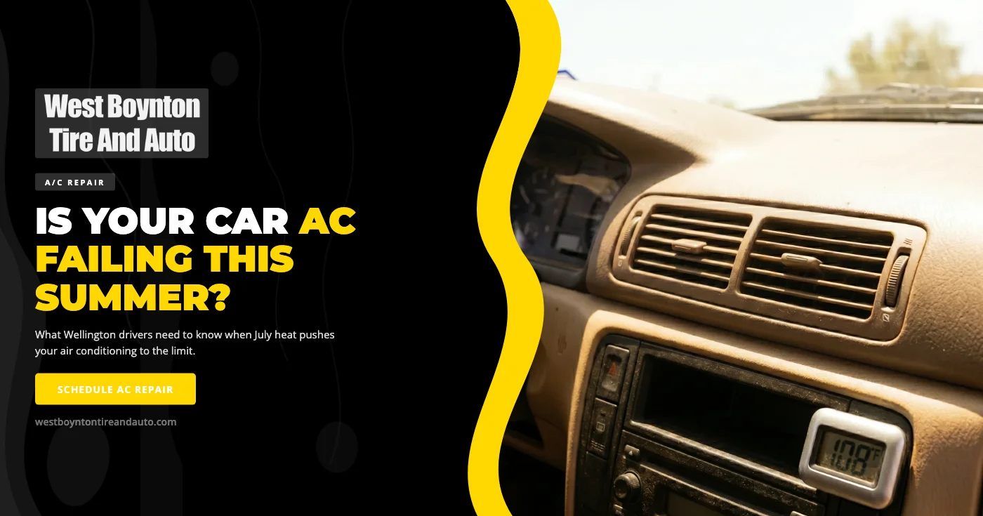 Car AC system repair in Wellington FL β auto technician performing A/C diagnosis
