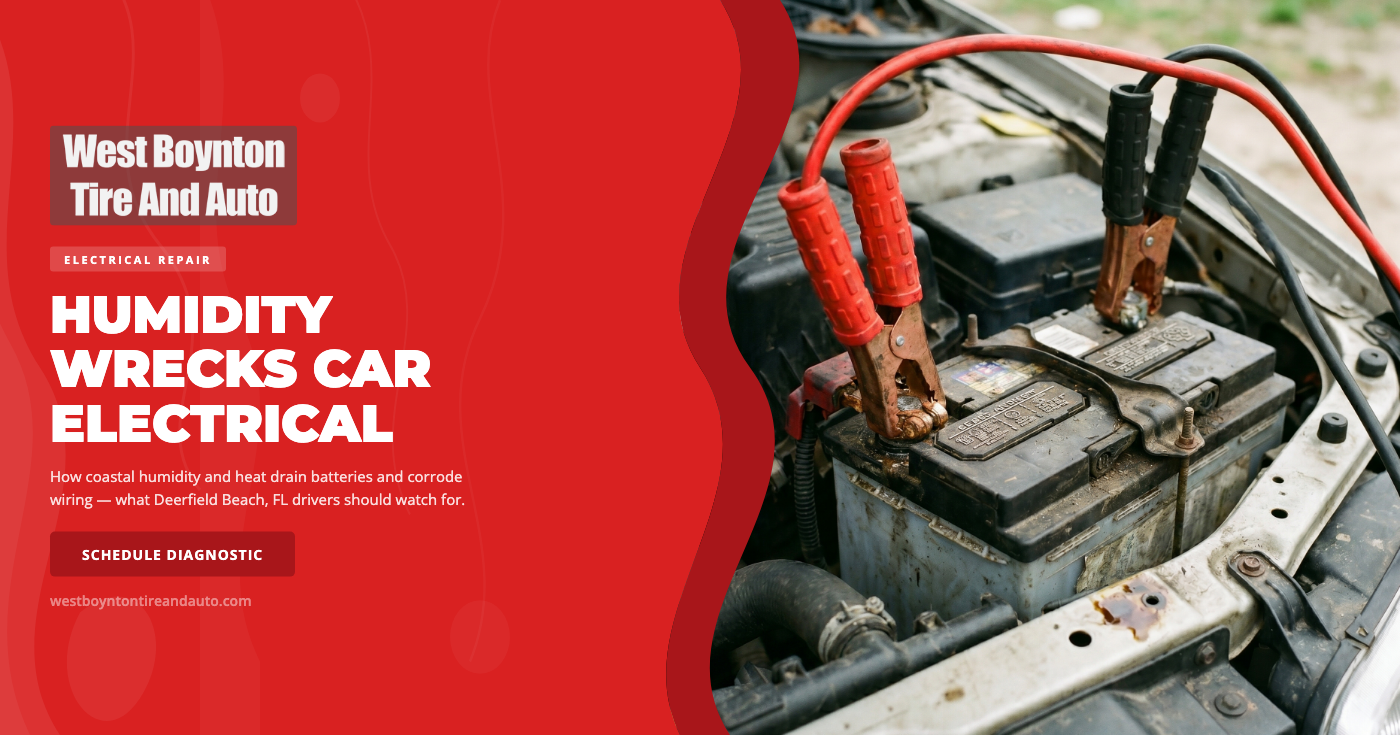 Car electrical system diagnostic in Deerfield Beach, FL β West Boynton Tire and Auto summer electrical repair service